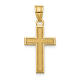 Latin Cross Charm Pendant in Real 14k Yellow Gold