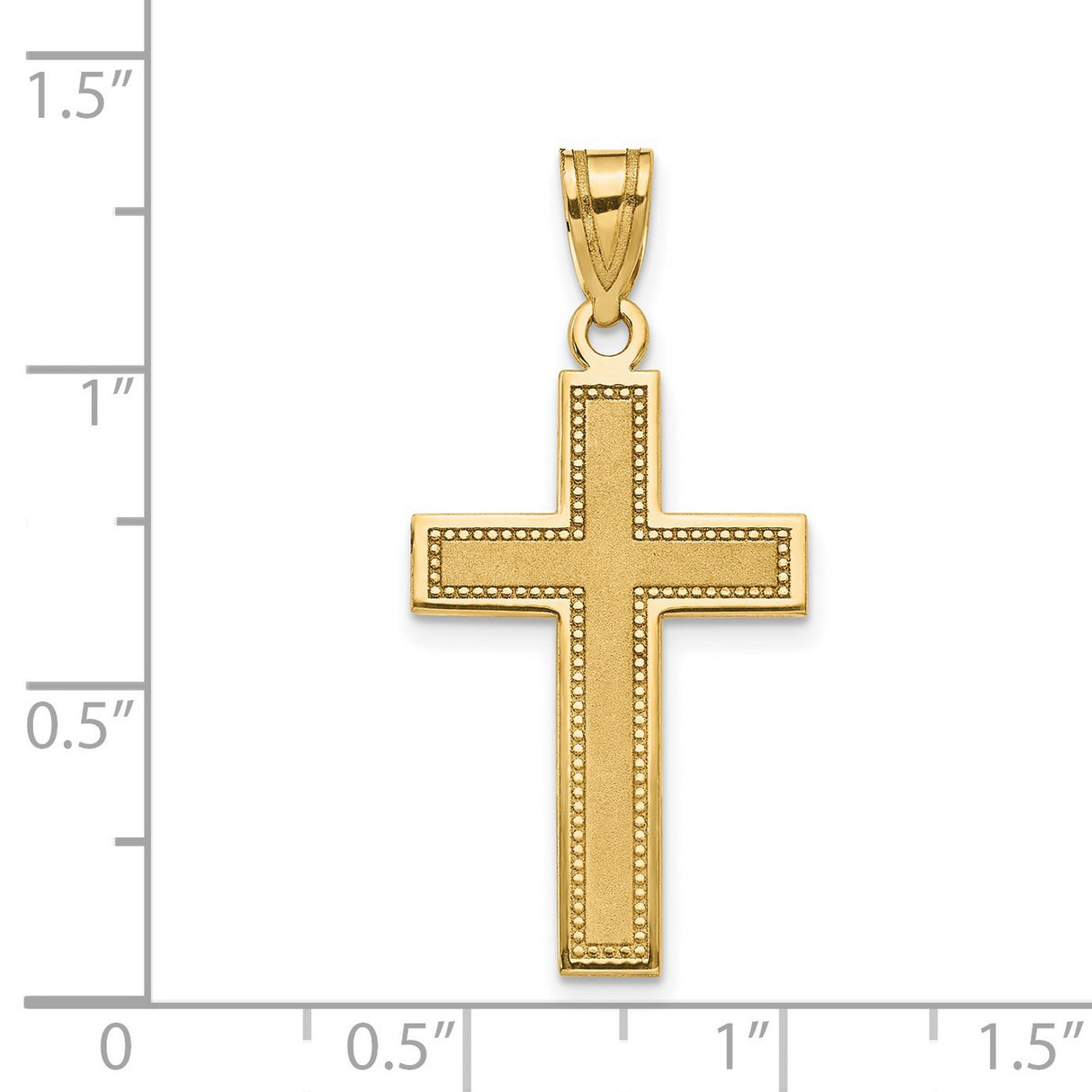 Latin Cross Charm Pendant in Real 14k Yellow Gold