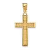 Latin Cross Charm Pendant in Real 14k Yellow Gold