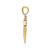 14k Two-Tone Gold Interlocking Open Heart Pendant with Diamond Cut Detailing