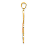 14k Multi-Tone Gold Heart Pendant with Open Four-Heart Design for Women