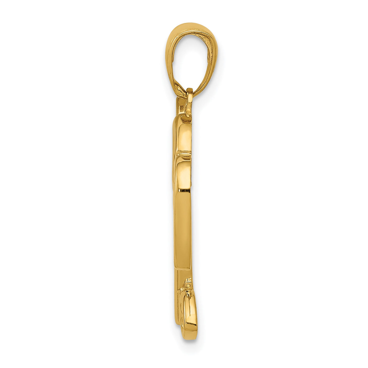 14k Yellow Gold Heart Lock and Key Pendant with Heart Shaped Details for Women
