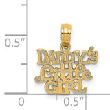 14k Yellow Gold Pendant, Daddys Little Girl Sentimental Charm, Father Daughter Keepsake Jewelry