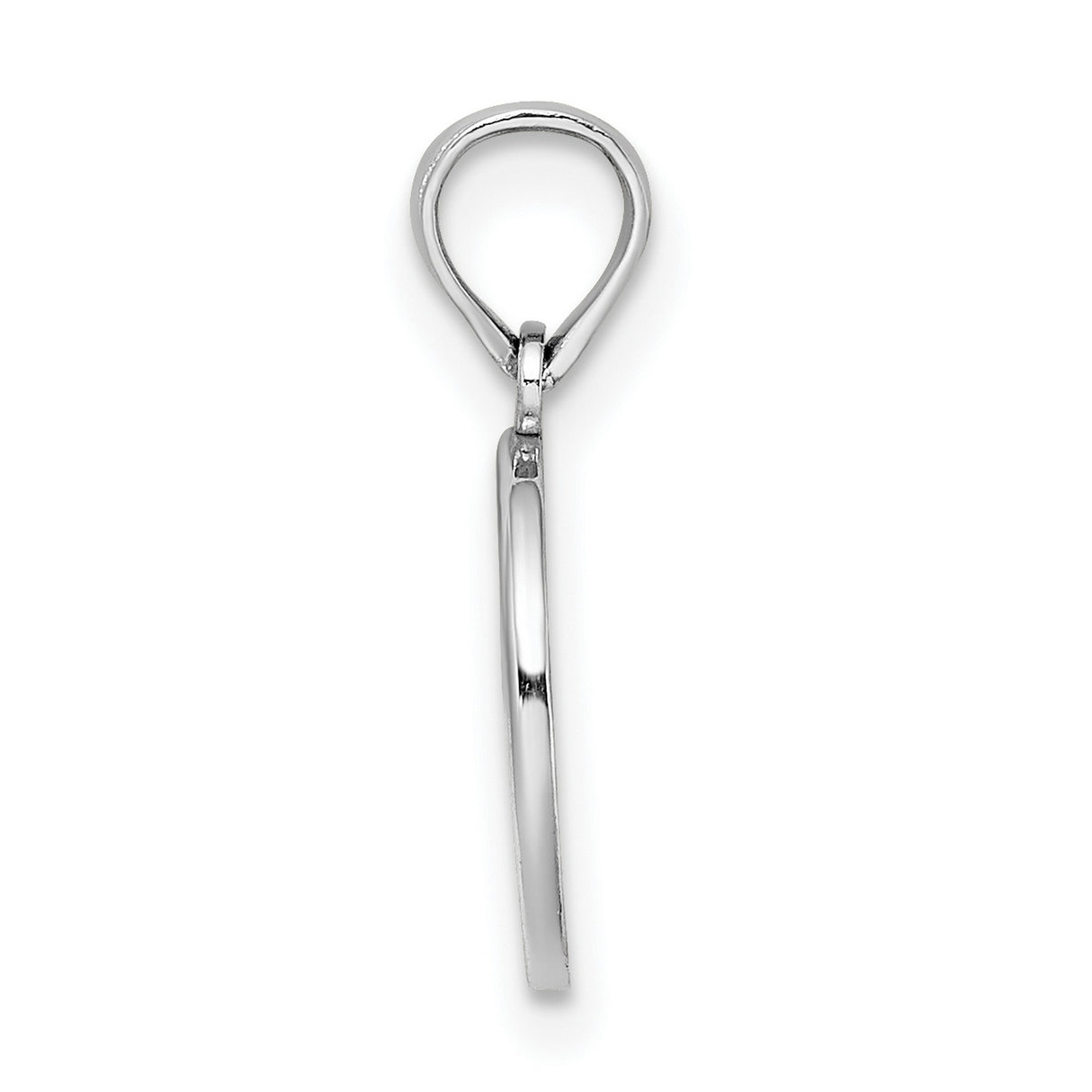 14k White Gold Pendant with Raised Fleur de Lis on Textured Oval Background