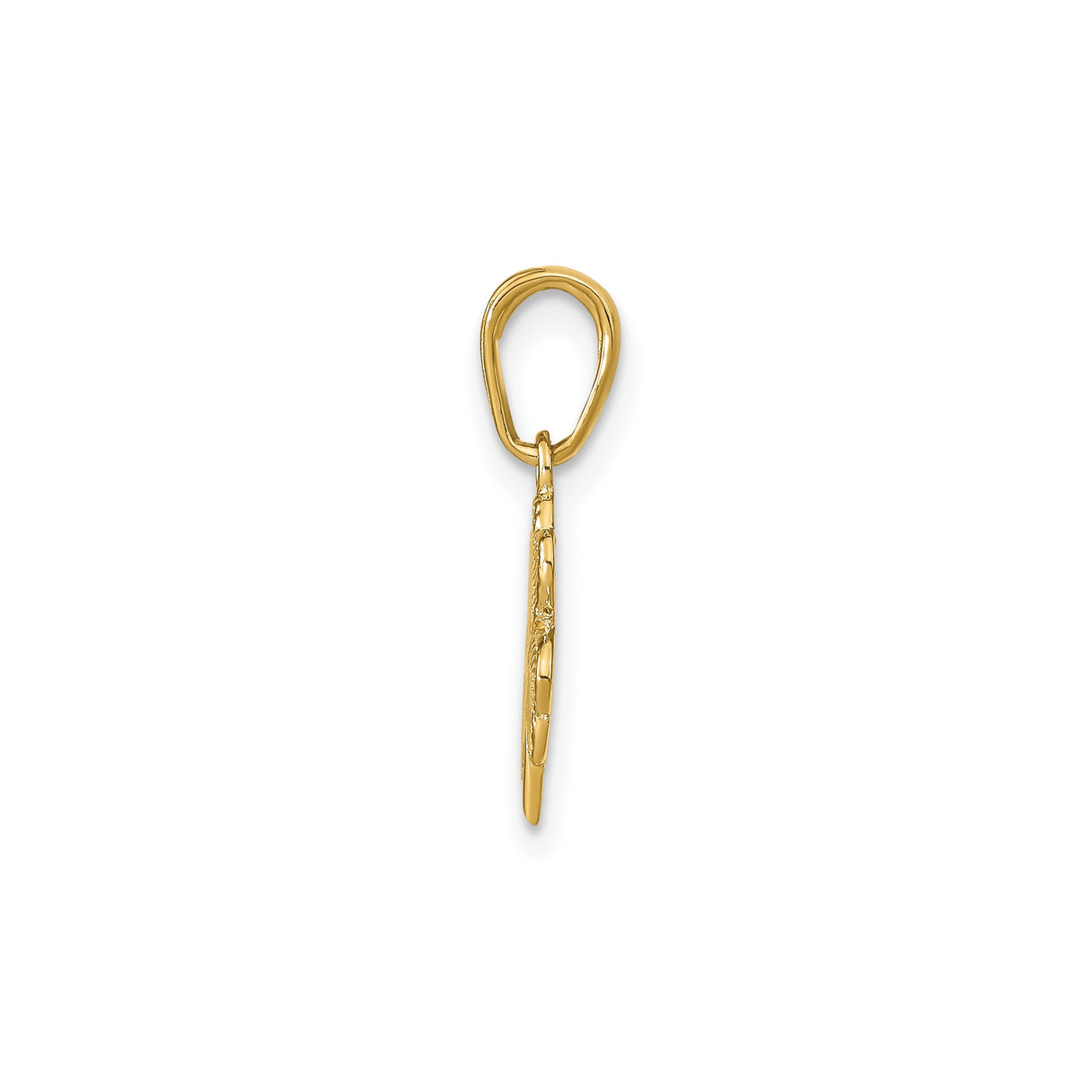 14k Yellow Gold Four-Leaf Clover Pendant, Celtic Good Luck Charm for Women
