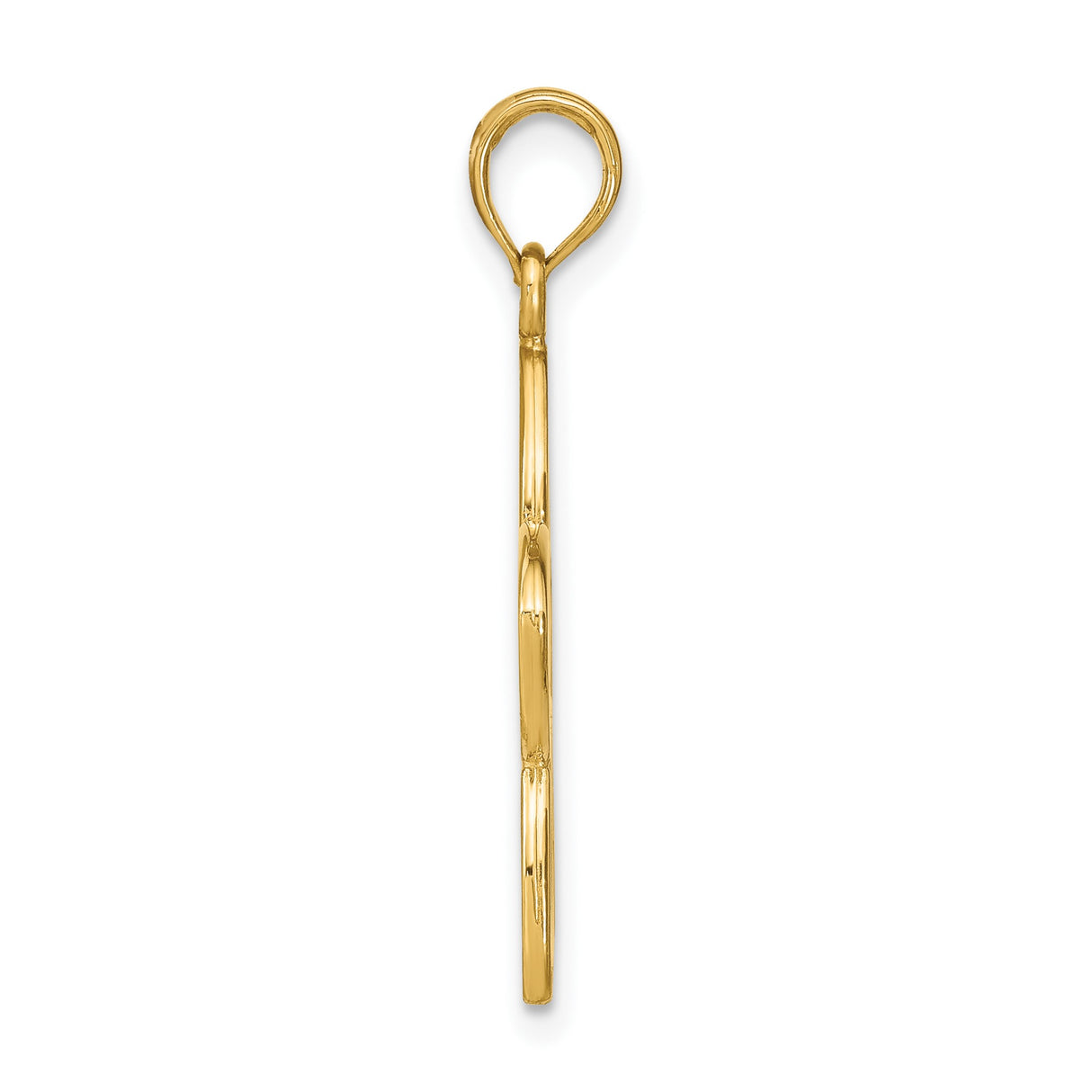 14k Yellow Gold Open Petal Flower Pendant, Cut-Out Floral Charm for Women