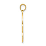 14k Yellow Gold Open Petal Flower Pendant, Cut-Out Floral Charm for Women