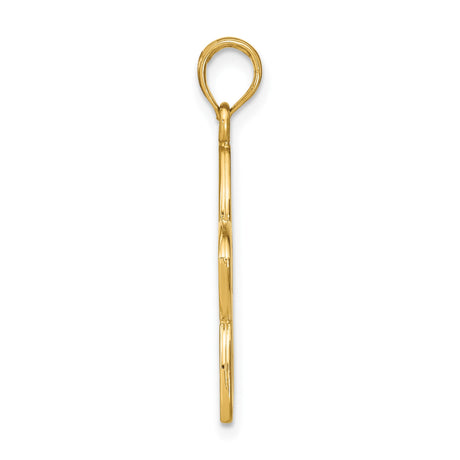 14k Yellow Gold Open Petal Flower Pendant, Cut-Out Floral Charm for Women
