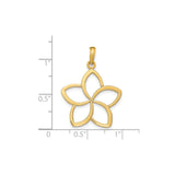 14k Yellow Gold Open Petal Flower Pendant, Cut-Out Floral Charm for Women