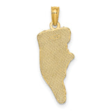 14k Yellow Gold Hilton Head Island Map Pendant, South Carolina Coastal Charm