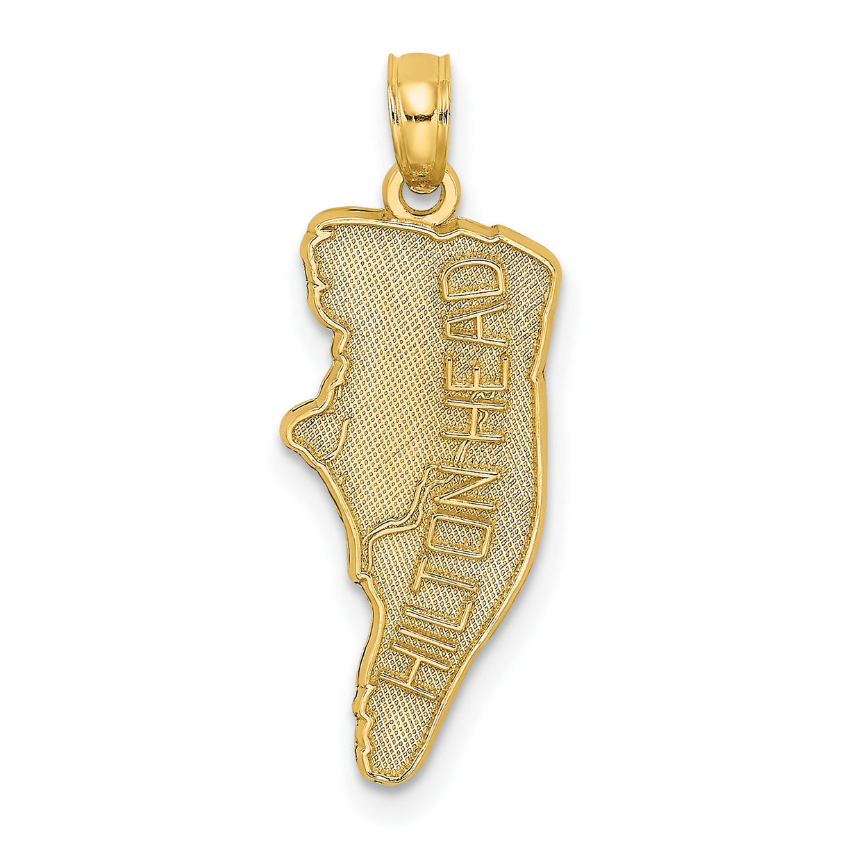 14k Yellow Gold Hilton Head Island Map Pendant, South Carolina Coastal Charm