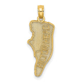 14k Yellow Gold Hilton Head Island Map Pendant, South Carolina Coastal Charm