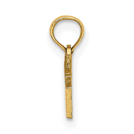 14k Yellow Gold Alaska Pendant with Block Lettering, Travel-Inspired State Charm