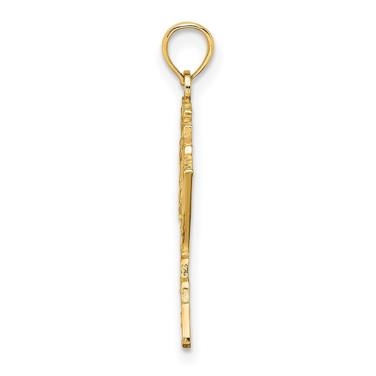 14k Yellow Gold Alaska State Pendant with Textured Bear Design, Nature-Inspired Travel Jewelry