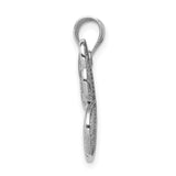 14k White Gold Butterfly Pendant with Filigree Detailing, Nature-Inspired Charm for Women