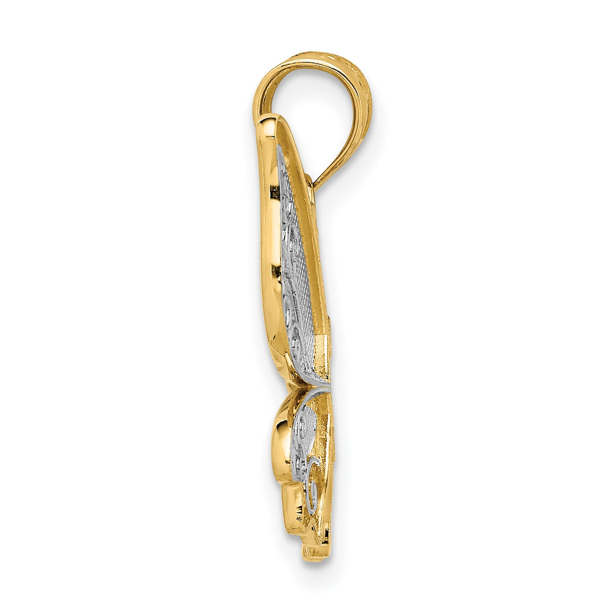 14k Yellow Gold Butterfly Pendant with Filigree Wings, Nature-Inspired Spiritual Jewelry for Women