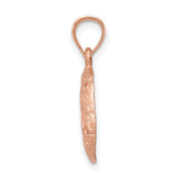 14k Rose Gold Sand Dollar Pendant with Cutout Star Design and Textured Finish