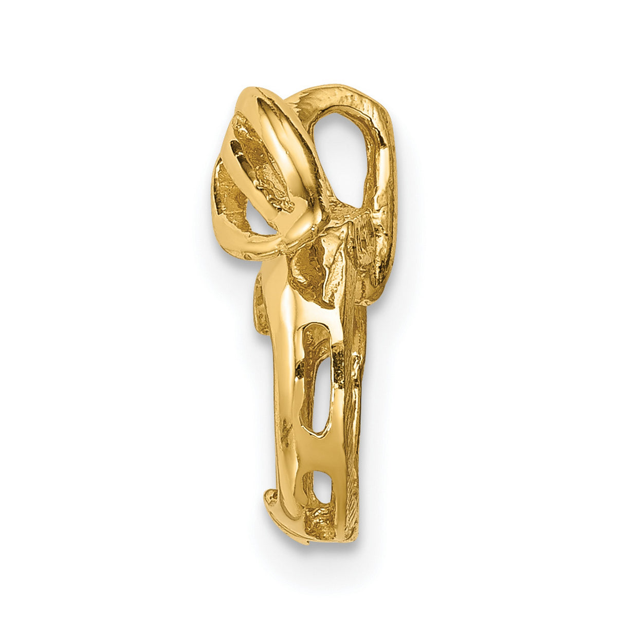 14k Yellow Gold Open Apple Pendant with Leaf Detail, Minimalist Cut-Out Symbolizing Knowledge and Health