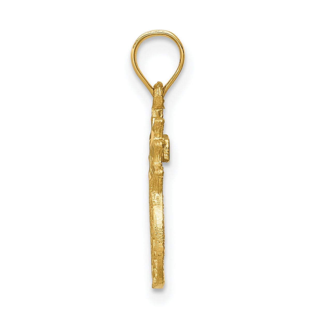 14k Yellow Gold Pineapple Pendant with High Polish and Textured Detail, Tropical Charm for Women