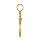 14k Yellow Gold Pineapple Pendant with High Polish and Textured Detail, Tropical Charm for Women