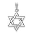 14k White Gold Star of David Pendant with Interlocking Design, Unisex Jewish Symbol