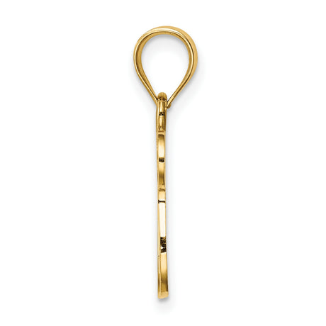 14k Yellow Gold Chai Pendant with Star of David Engraving, Jewish Symbol of Life and Faith