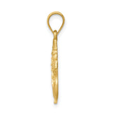 14k Yellow Gold Snowman Pendant with Hat, Scarf, and Textured Design