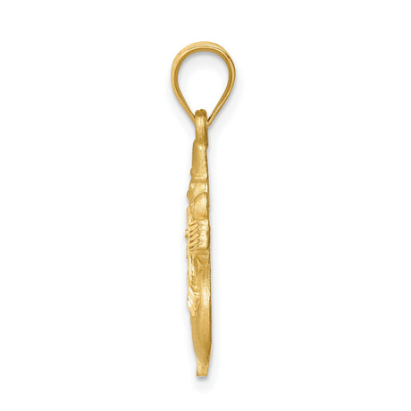 14k Yellow Gold Snowman Pendant with Hat, Scarf, and Textured Design