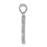 14k White Gold Crescent Moon Pendant with Serene Face, Celestial Lunar Design