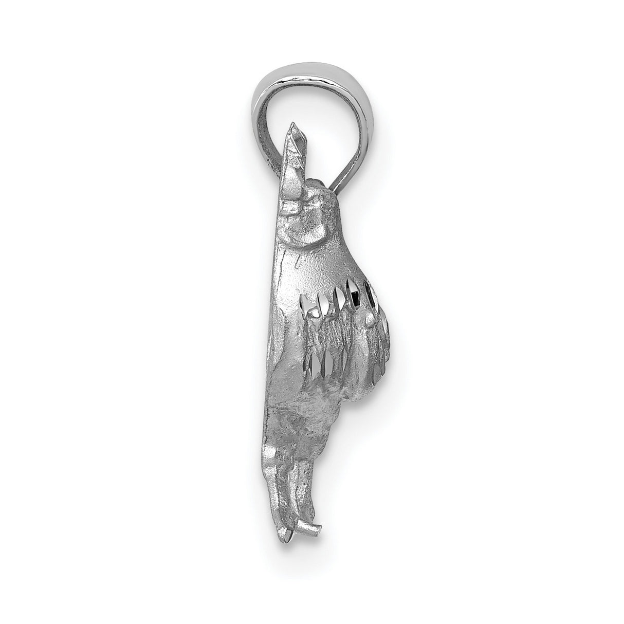 14k White Gold Rooster Pendant, Detailed Zodiac Animal Charm for Men and Women