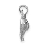 14k White Gold Rooster Pendant, Detailed Zodiac Animal Charm for Men and Women