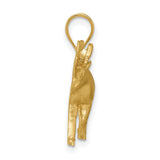 14k Yellow Gold Moose Pendant, Detailed Wildlife Charm with Polished Accents
