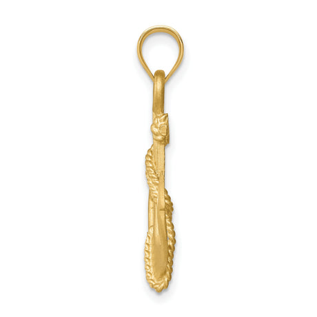 14k Yellow Gold Anchor Pendant with Rope Detailing, Nautical Christian Symbol for Men