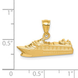 14k Yellow Gold Cruise Ship Pendant, Nautical Travel Charm for Women or Unisex