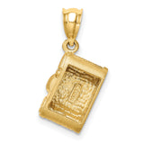 14k Yellow Gold Camera Pendant, Vintage Photography Charm with Black Enamel, Unisex Jewelry