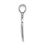 14k White Gold Heart Shaped Caduceus Pendant with Intertwined Serpents and Wings