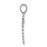 14k White Gold Caduceus Pendant with Winged Snake Staff Symbol of Medicine
