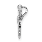 14k White Gold RN Caduceus Pendant, Medical Emblem with Winged Serpent Symbol