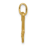 14k Yellow Gold Guitar Pendant, Electric Instrument Charm, Rock Music Theme Jewelry