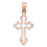 Polished Cross Charm Pendant in Real 14k Rose Gold