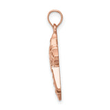 Polished Cross Charm Pendant in Real 14k Rose Gold