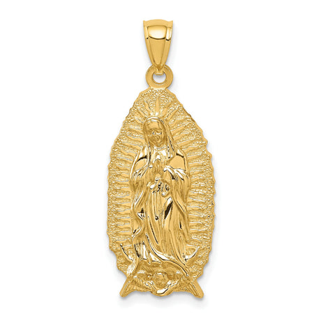 Religious Figure Our Lady of Guadalupe Charm Pendant in Real 14k Yellow Gold