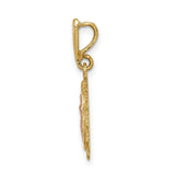 Our Lady of Guadalupe Accented Border Charm Pendant in Real 14k Multi-Tone Gold