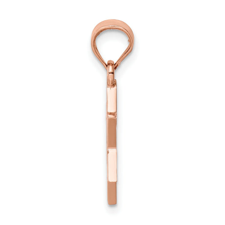 14k Rose Gold Star of David Pendant with Openwork Design, Jewish Symbol Charm
