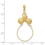 14k Yellow Gold Conch Shell Pendant with Scallop Shell Charms, Nautical Coastal Theme