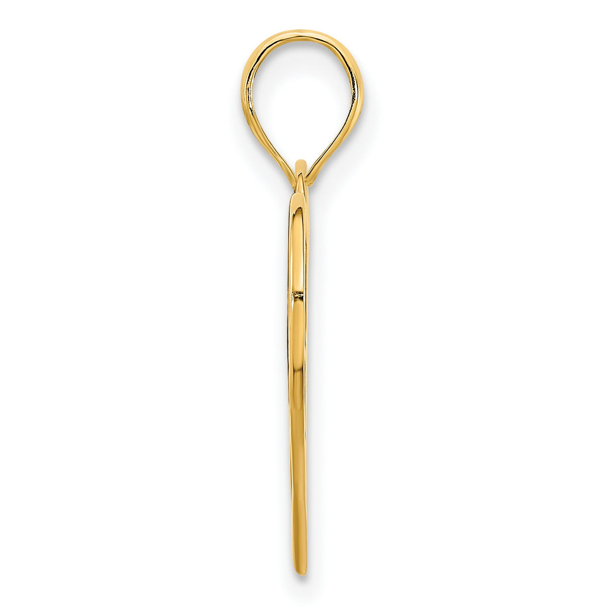 14k Yellow Gold Heart Pendant with Abstract Deer Head and Antler Design