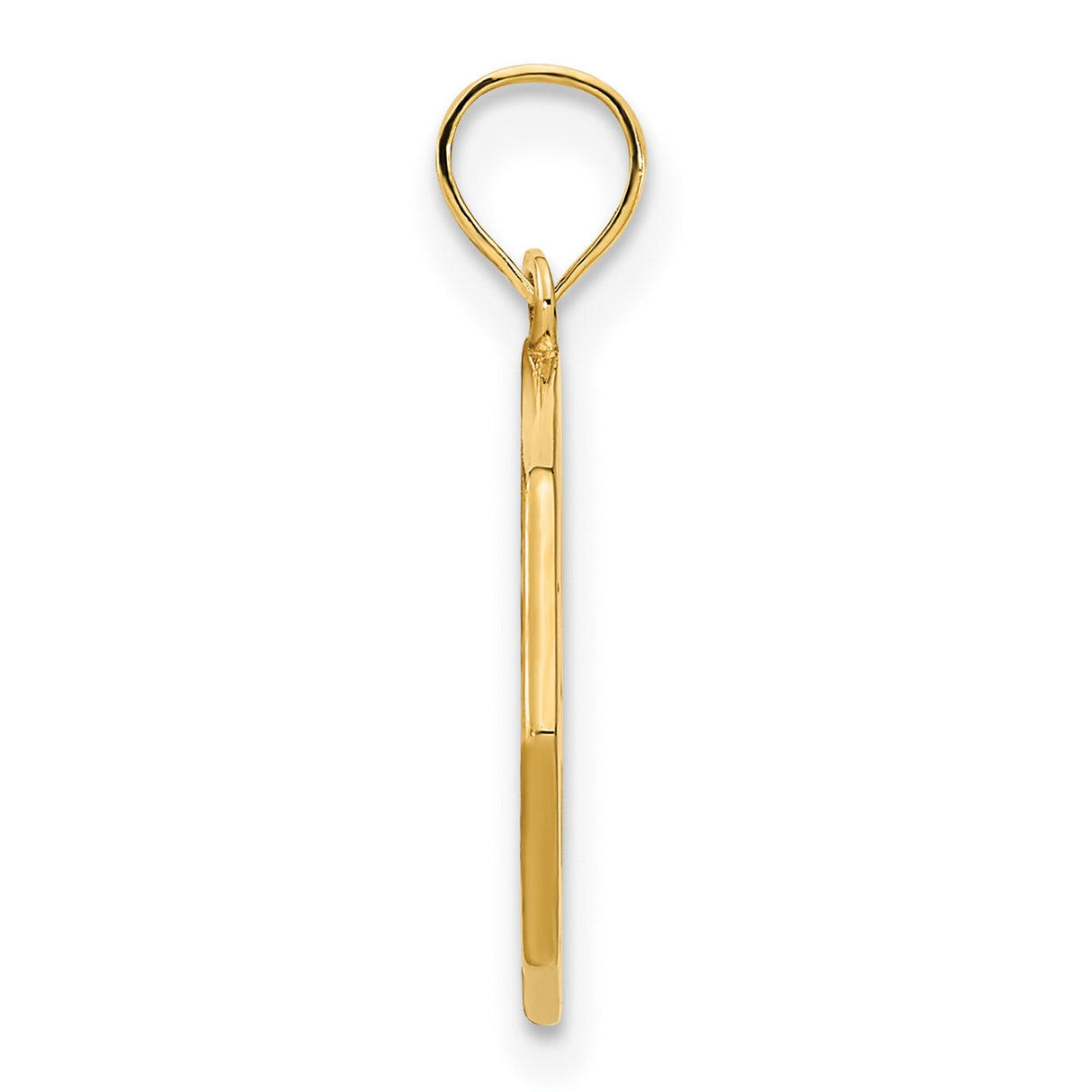 14k Yellow Gold Hexagon Pendant with Openwork Line Design, Modern Geometric Charm