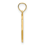 14k Yellow Gold Hexagon Pendant with Openwork Line Design, Modern Geometric Charm