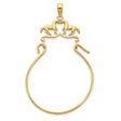 14k Yellow Gold Horse Pendant with Two Horses Forming Heart, Equestrian Love Charm