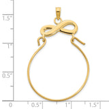 14k Yellow Gold Pendant with Open Infinity Symbol and Wire Loop Design